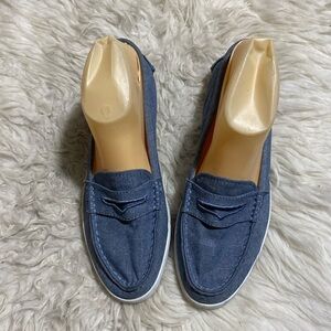 Cole Haan Canvas blue‎ flat Nantucket boat shoe loafer Size 9